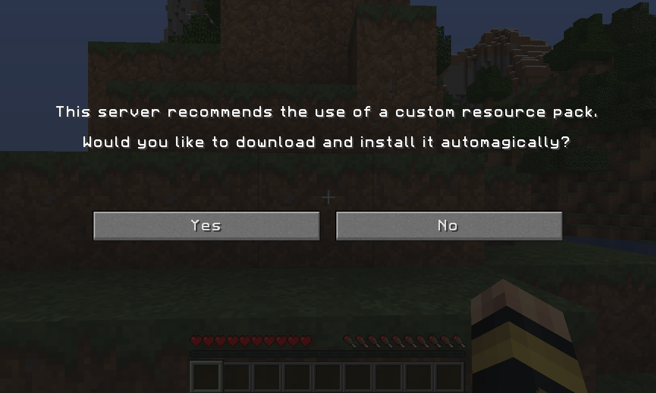 Resource pack - message on join