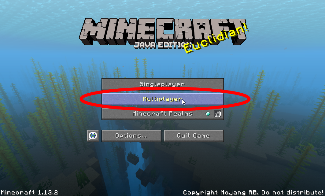 Join MC Server - Multiplayer button