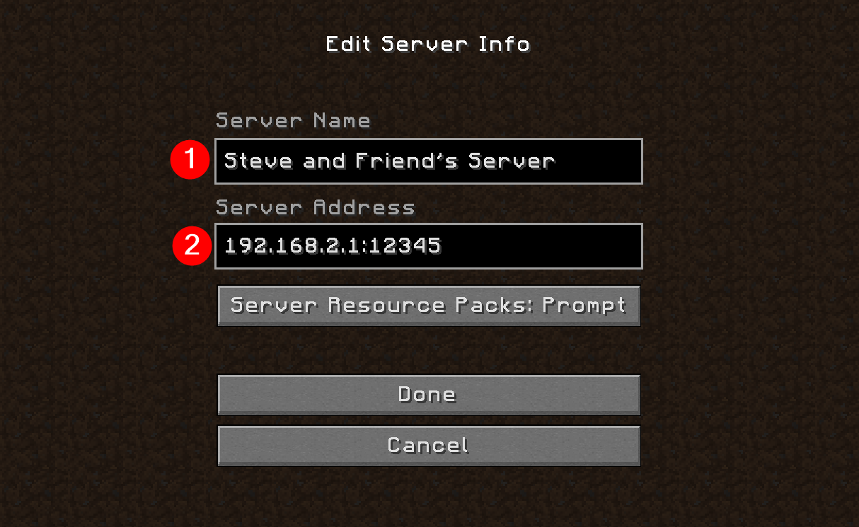 minecraft server address help