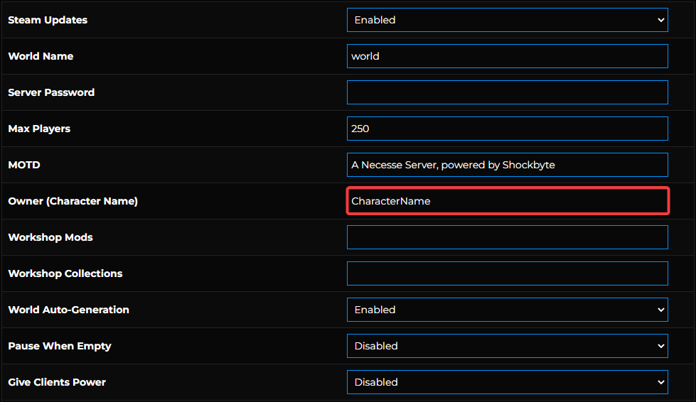 How to Set the Owner of your Necesse Server Knowledgebase Shockbyte