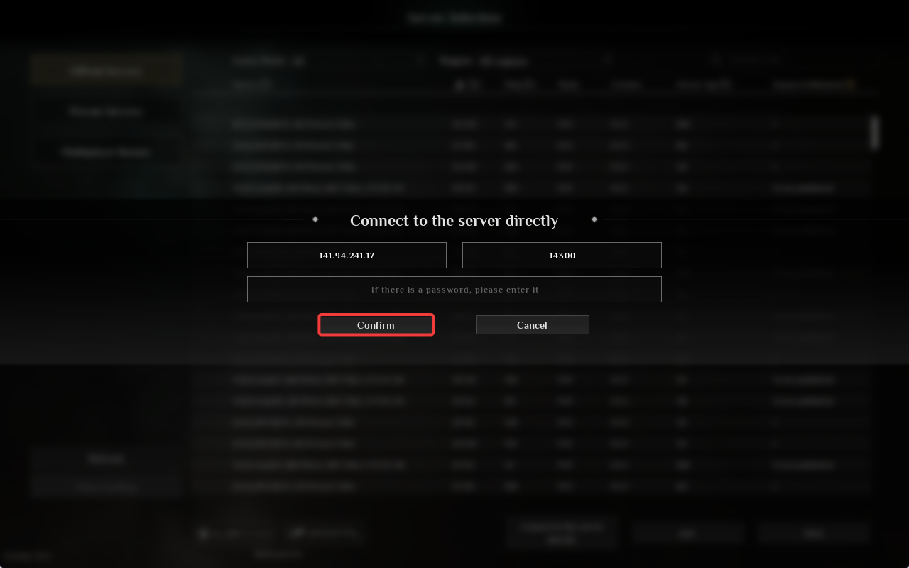 click confirm to begin connecting