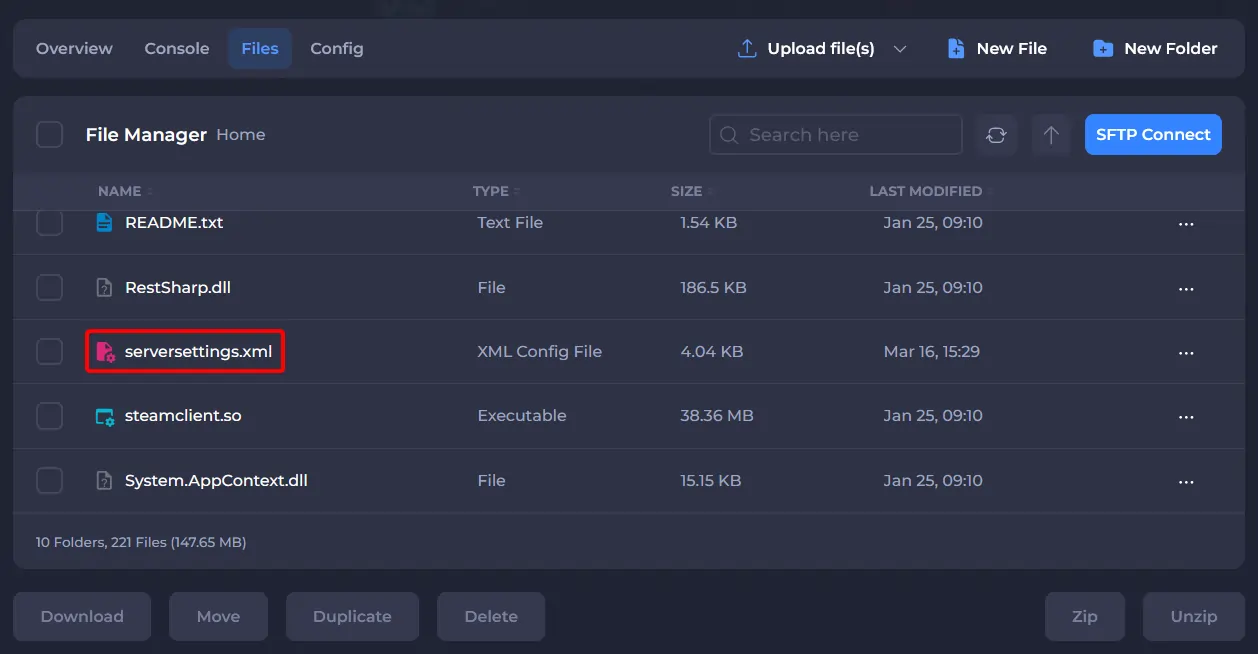 Barotrauma server files showing how to edit serversettings