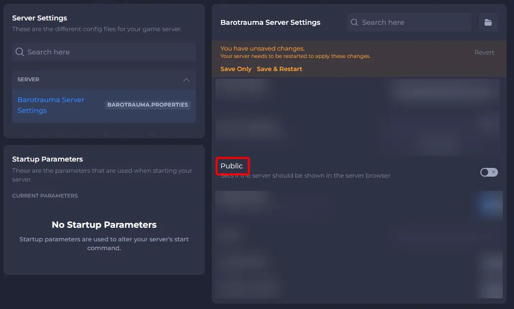 Barotrauma config setting public mode