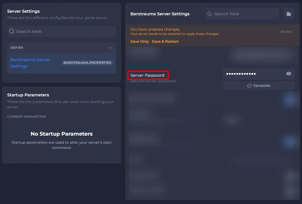 Barotrauma config setting server password