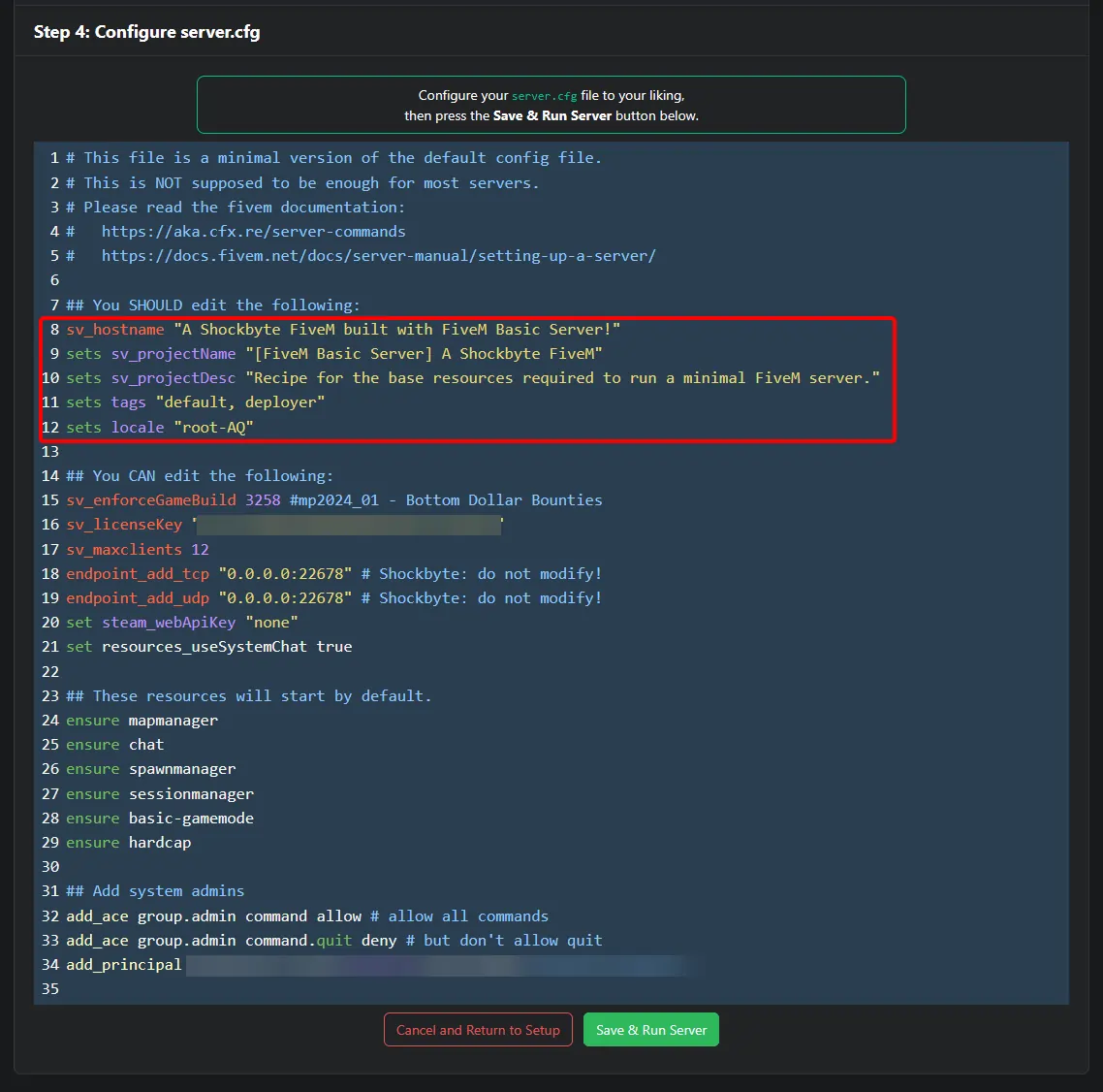 Changing your server.cfg