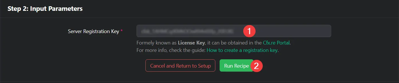 Entering your cfx license key