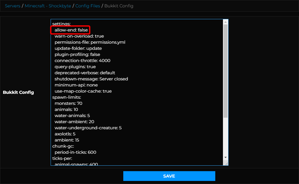How to Disable the End on Your Minecraft Server - Knowledgebase - Shockbyte